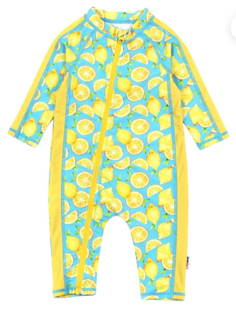 SwimZip Sunsuit - Long Sleeve Romper Swimsuit Lemons Size 0-6 Months